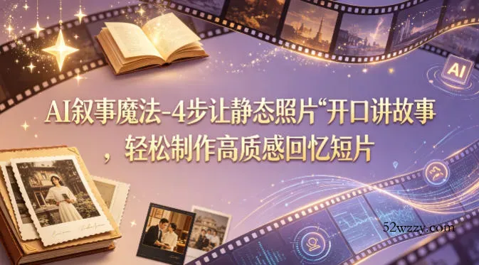 AI叙事魔法-4步让静态照片“开口讲故事”，轻松制作高质感回忆短片-微众资源