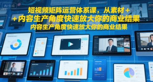 短视频矩阵运营体系课，从素材+内容生产角度快速放大你的商业结果-微众资源