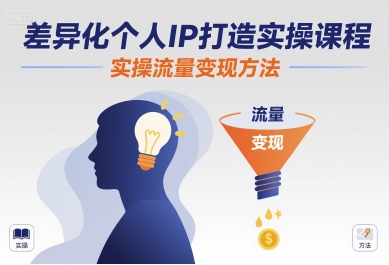 差异化个人IP打造实操课程，实操流量变现方法-微众资源