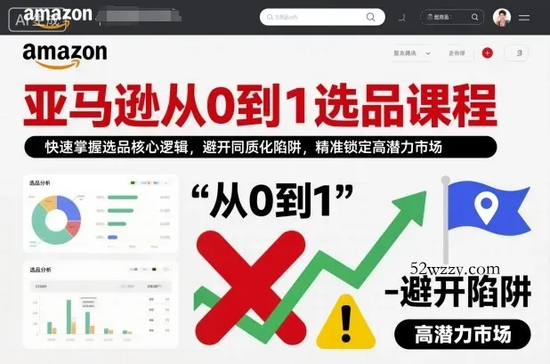 亚马逊从0到1选品课程，快速掌握选品核心逻辑，避开同质化陷阱，精准锁定高潜力市场(更新)-微众资源