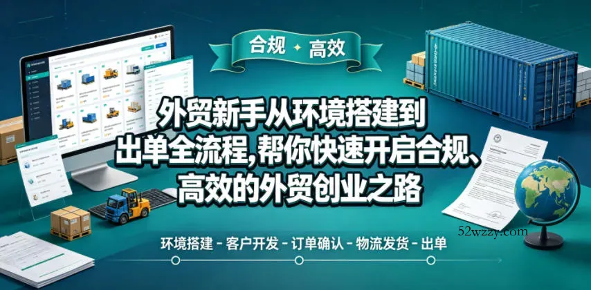 外贸新手从环境搭建到出单全流程，帮你快速开启合规、高效的外贸创业之路-微众资源