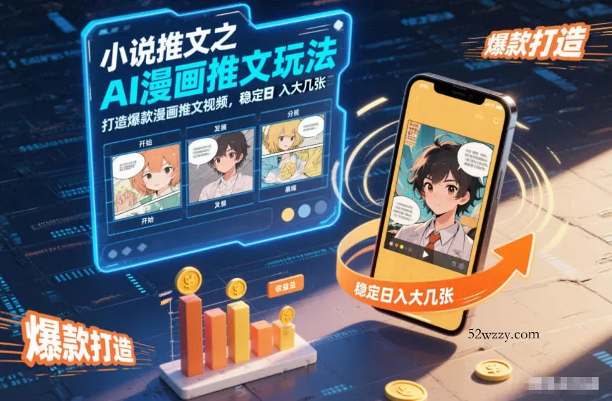 小说推文之AI漫画推文玩法，打造爆款漫画推文视频，稳定日入大几张-微众资源