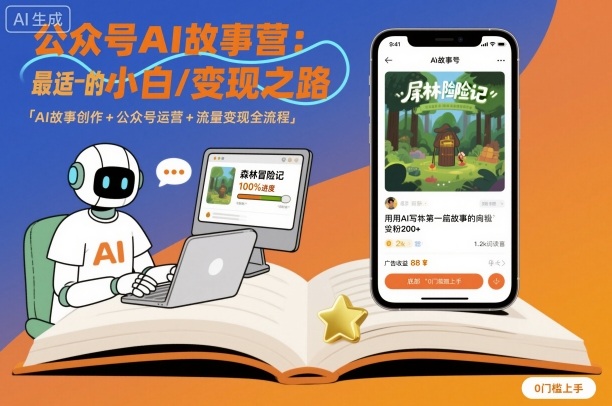 公众号ai故事营，最适合小白的自媒体变现之路-微众资源