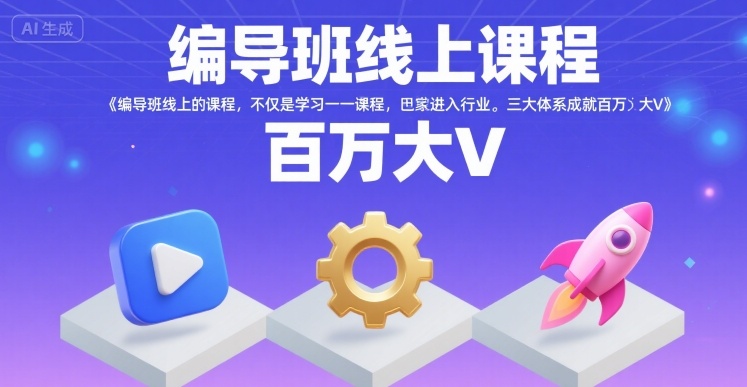 编导班线上课程，不仅是学习一门课程，更是进入一个行业，三大体系成就百万大V-微众资源