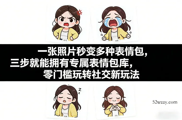 一张照片秒变多种表情包，三步就能拥有专属表情包库，零门槛玩转社交新玩法【文档】-微众资源