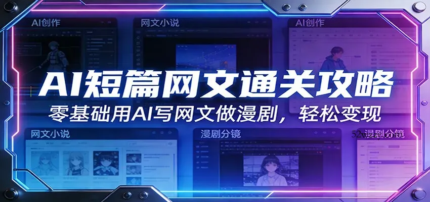 AI短篇网文通关攻略：零基础用AI写网文做漫剧，轻松变现-微众资源