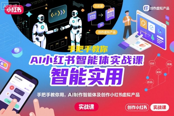 AI小红书智能体实战课，手把手教你用AI制作智能体及创作小红书虚拟产品，提效+内容商业化(更新)-微众资源