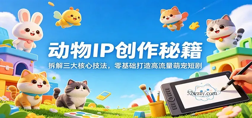 动物IP创作秘籍：拆解三大核心技法，零基础打造高流量萌宠短剧-微众资源