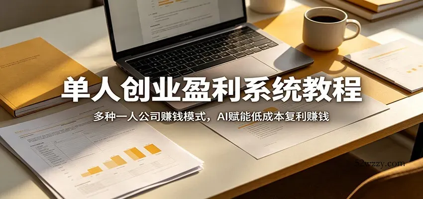 单人创业盈利系统教程：多种一人公司赚钱模式，AI赋能低成本复利赚钱-微众资源