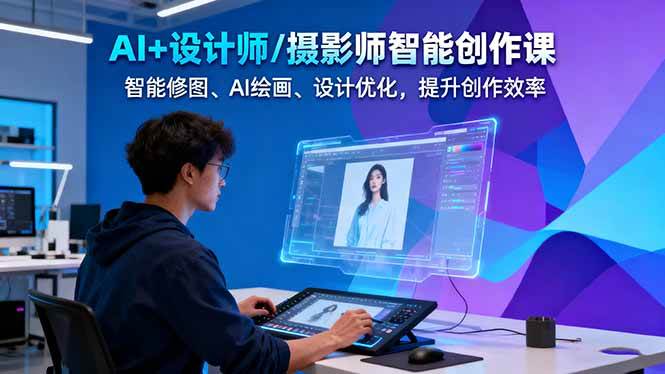 AI+设计师/摄影师智能创作课：智能修图、AI绘画、设计优化，提升创作效率-微众资源