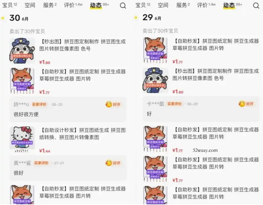 闲鱼卖拼豆图纸生成器,一单1.8-9.9,单号月收益居然达到2000+一键出图永久使用