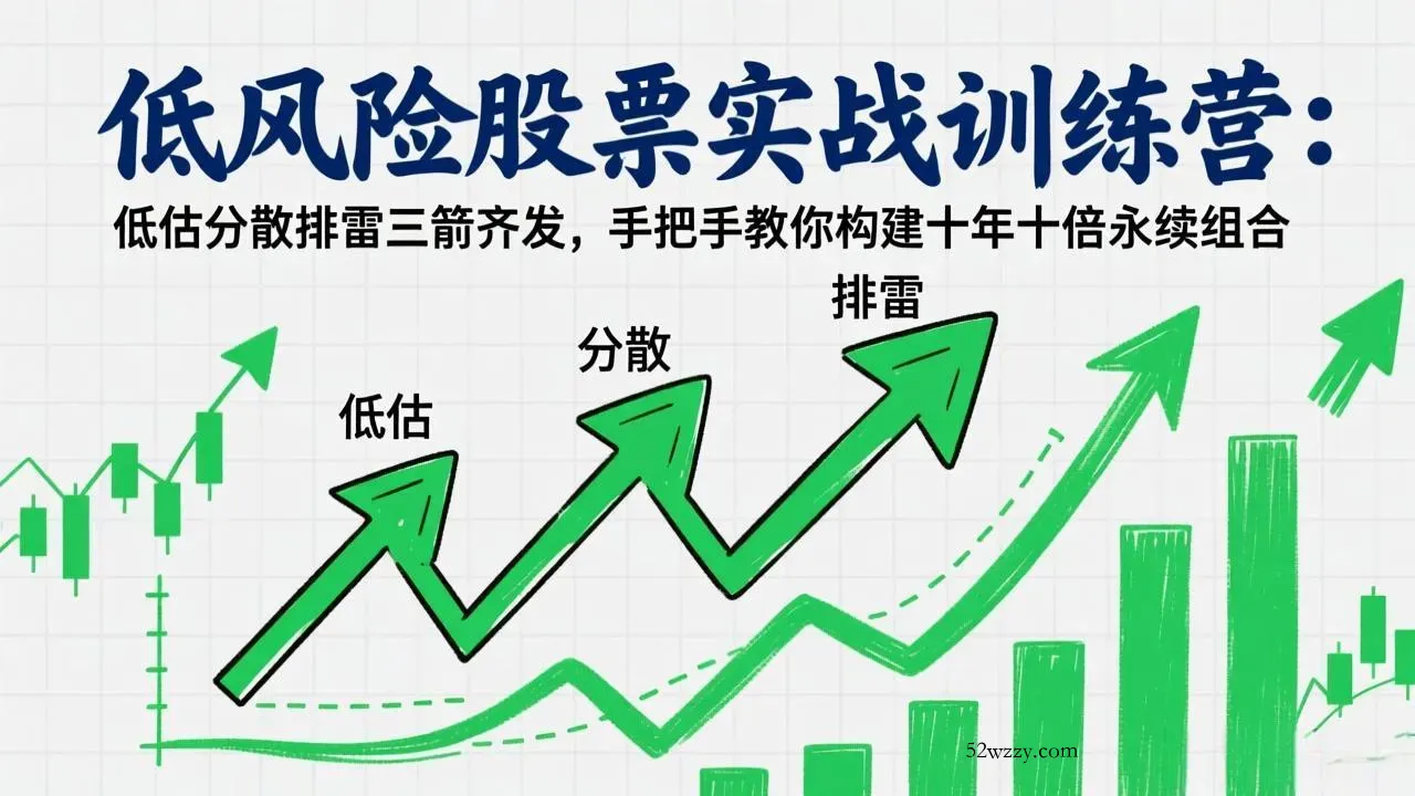 低风险股票实战训练营：低估分散排雷三箭齐发，手把手教你构建十年十倍永续组合-微众资源