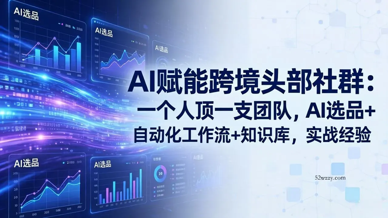 AI赋能跨境头部社群：一个人顶一支团队，AI选品+自动化工作流+知识库，实战经验-更新3月-微众资源