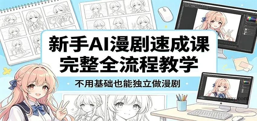 新手AI漫剧速成课：完整全流程教学，不用基础也能独立做漫剧-微众资源