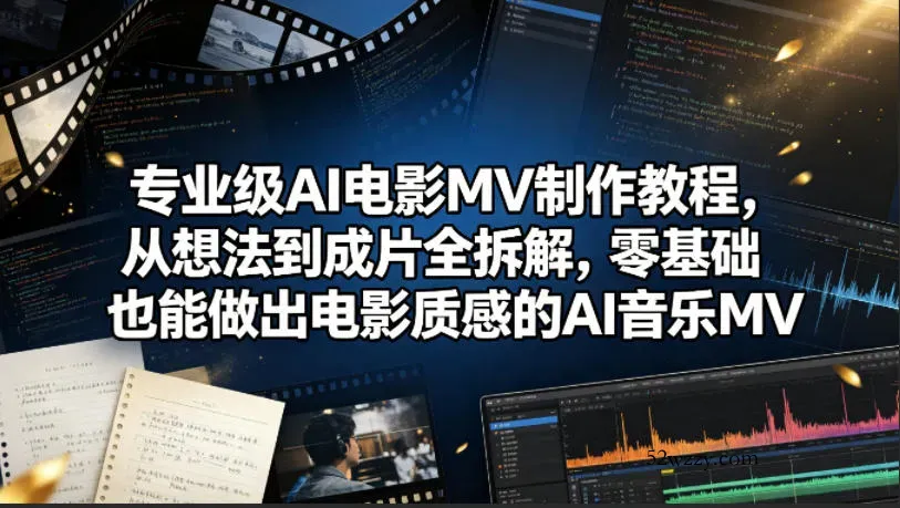 专业级AI电影MV制作教程，从想法到成片全拆解，零基础也能做出电影质感的AI音乐MV-微众资源