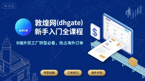 敦煌网(dhgate)新手入门全课程，B端外贸工厂转型必看，抢占海外订单-微众资源