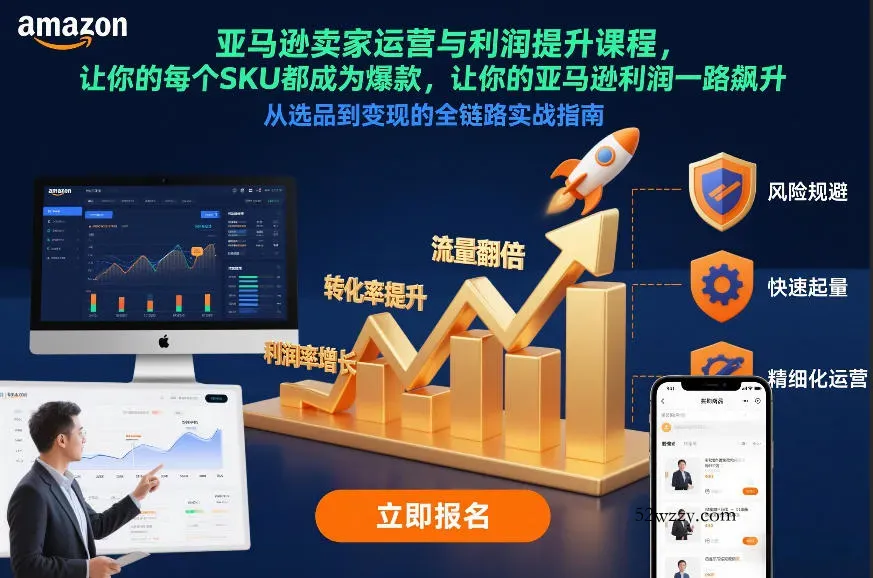 亚马逊卖家运营与利润提升课程，让你的每个SKU都成为爆款，让你的亚马逊利润一路飙升(更新12月)-微众资源