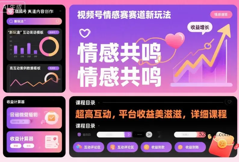 视频号情感赛道新玩法，超高互动，平台收益美滋滋，详细课程-微众资源