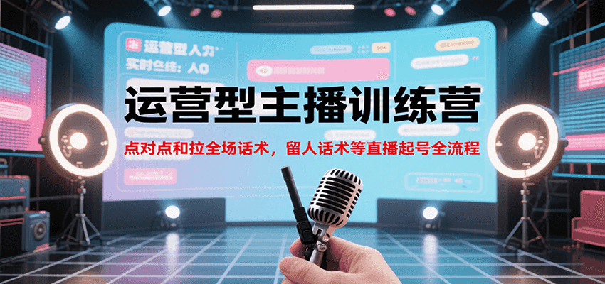 运营型主播训练营，点对点和拉全场话术，留人话术等直播起号全流程(更新8月)-微众资源
