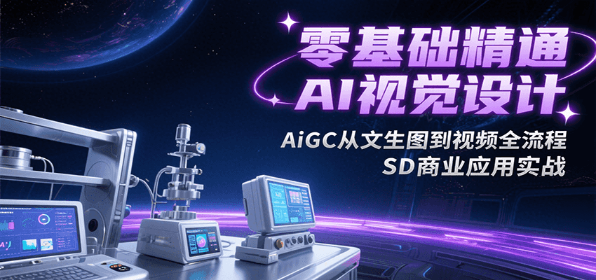 零基础精通AI视觉设计，AiGC从文生图到视频全流程，SD商业应用实战-微众资源