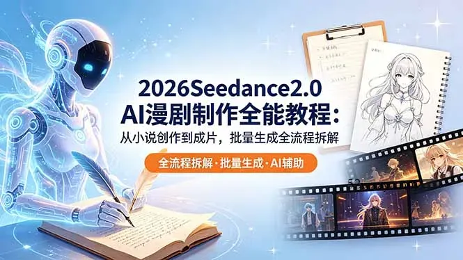 2026Seedance2.0 AI制作全能教程：从小说创作到成片，批量生成全流程拆解-微众资源