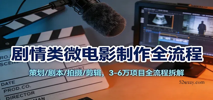 剧情类微电影制作全流程：策划/剧本/拍摄/剪辑，3-6万项目全流程拆解-微众资源