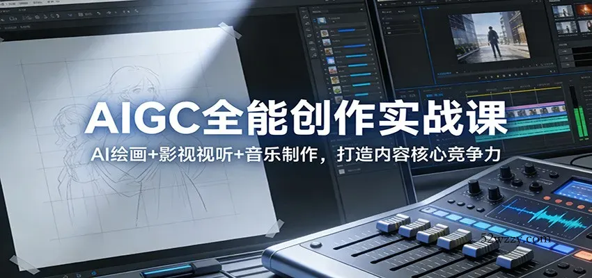 AIGC全能创作实战课：AI绘画+影视视听+音乐制作，打造内容核心竞争力-微众资源