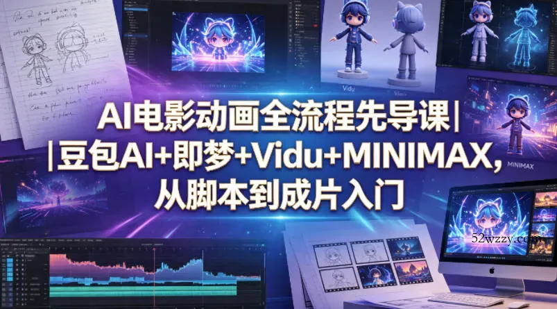 AI电影动画全流程先导课｜豆包AI+即梦+Vidu+MINIMAX，从脚本到成片入门-微众资源