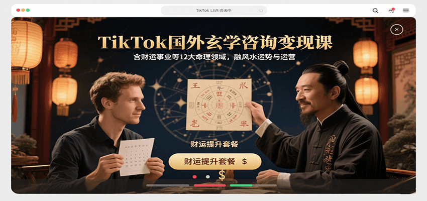 TikTok国外玄学咨询变现课，含财运事业等12大命理领域，融风水运势与运营-微众资源