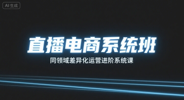 直播电商系统班，同领域差异化运营进阶系统课-微众资源