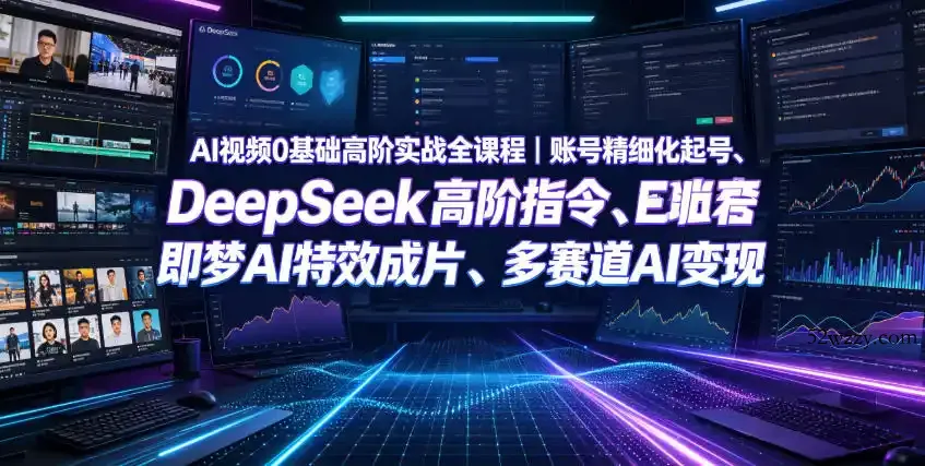 AI视频0基础高阶实战全课程|账号精细化起号、DeepSeek高阶指令、即梦AI特效成片、多赛道AI短视频量产变现