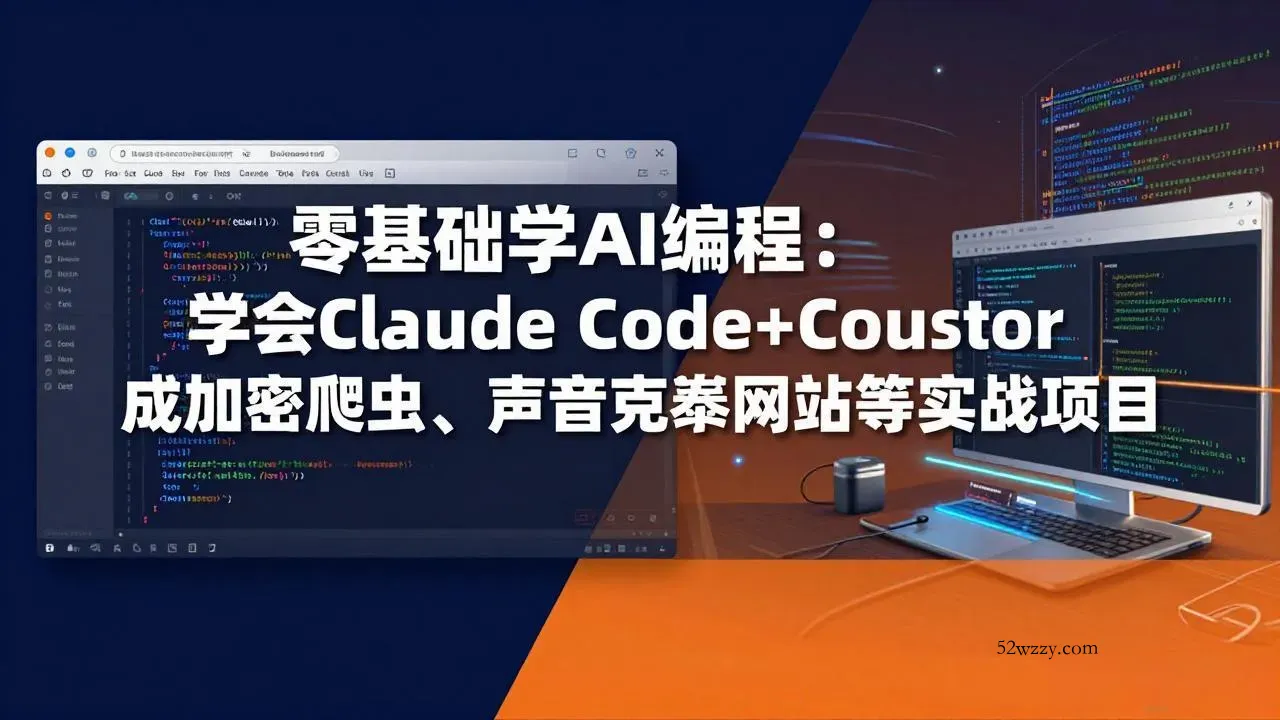 零基础学AI编程：学会Claude Code+Cursor完成加密爬虫、声音克隆网站等实战项目-微众资源