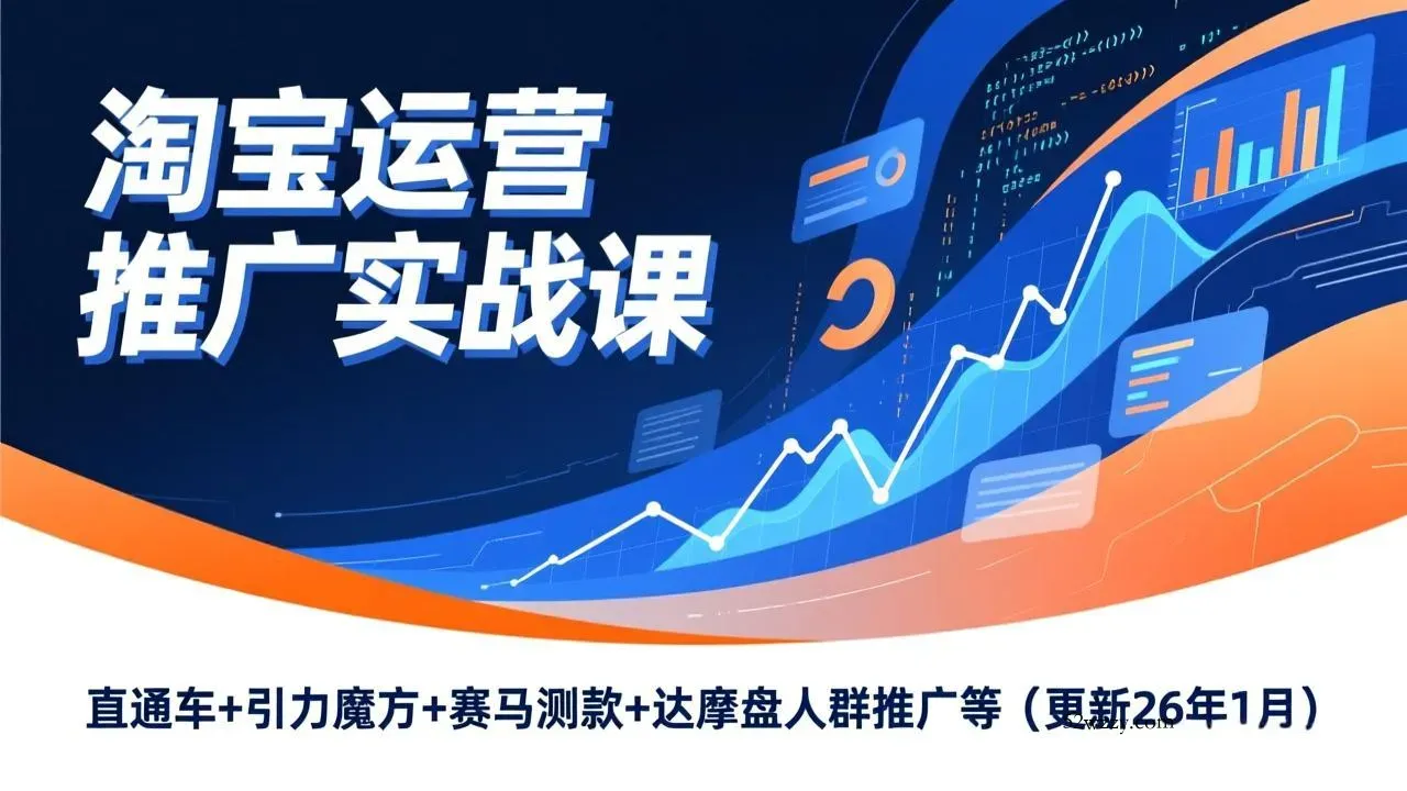 淘宝运营推广实战课，直通车+引力魔方+赛马测款+达摩盘人群推广等(更新26年1月-微众资源