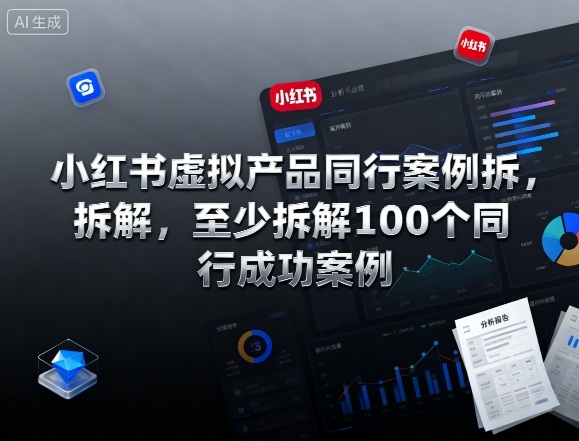 小红书虚拟产品同行案例拆解，至少拆解100个同行成功案例-微众资源