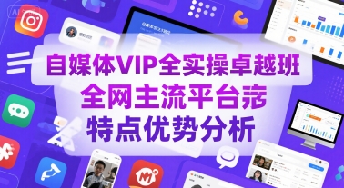 自媒体VIP全实操卓越班，全网主流平台特点优势分析-微众资源