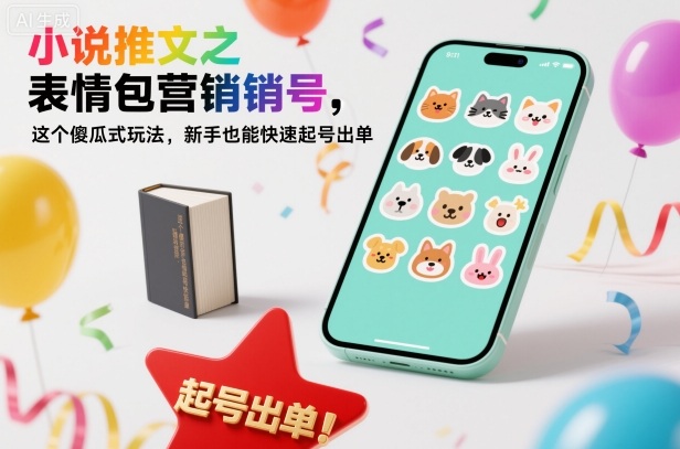 小说推文之表情包营销号，这个傻瓜式玩法，新手也能快速起号出单-微众资源