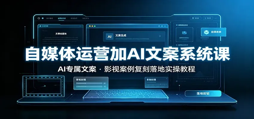 自媒体运营加AI文案系统课：：AI专属文案，影视案例复刻落地实操教程-微众资源