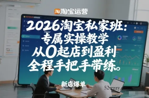 2026淘宝私家班:专属实操教学,从0起店到盈利,全程手把手带练(更新26年2月)-微众资源