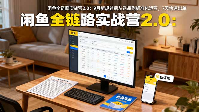 闲鱼全链路实战营2.0：9月新规过后从选品到标准化运营，7天快速出单-微众资源