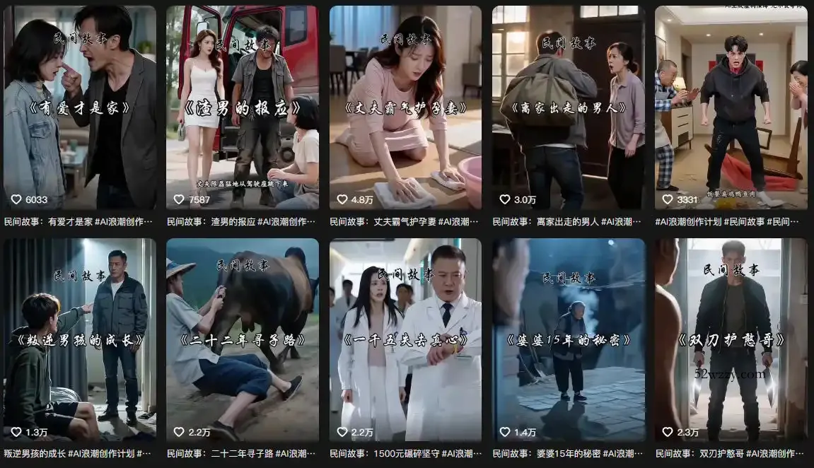 抖音93W粉丝博主老朱故事会亲授AI都市故事短视频教学，从选题到成片的全过程，小白也能够快速起号涨粉接广告变现-微众资源