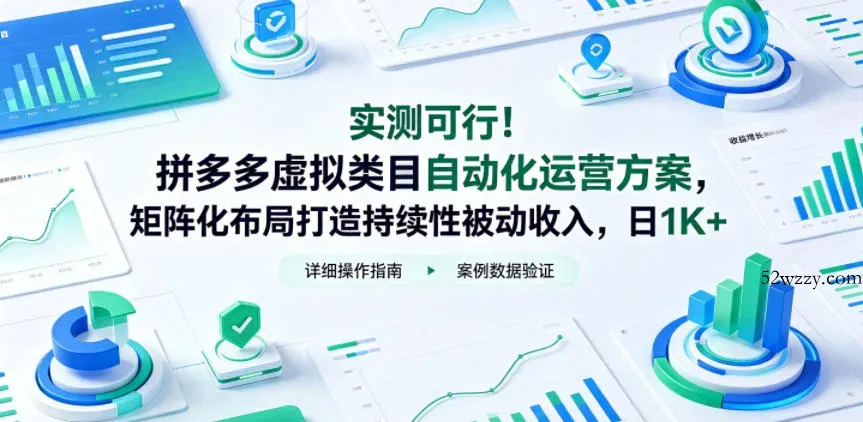 实测可行！拼多多虚拟类目自动化运营方案，矩阵化布局打造持续性被动收入，日1K+【揭秘】-微众资源
