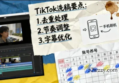 TikTok洗稿剪辑全流程课-微众资源