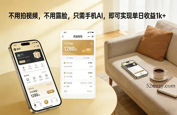 不用拍视频，不用露脸，只需手机AI，即可实现单日收益1k+【揭秘】-微众资源