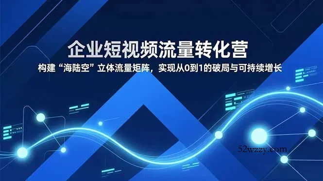 企业短视频流量转化营，构建“海陆空”立体流量矩阵，实现从0到1的破局与可持续增长-微众资源