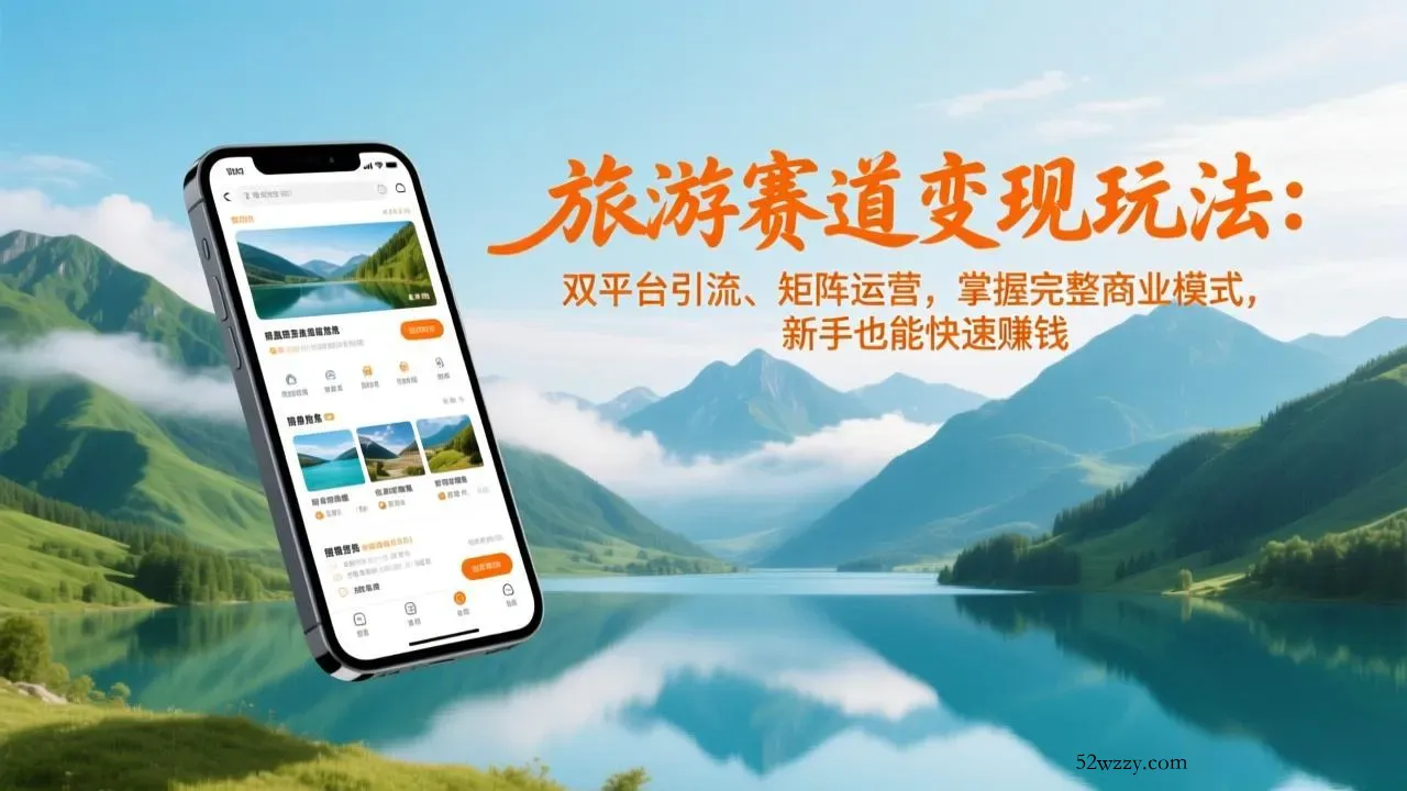 旅游赛道变现玩法：双平台引流、矩阵运营，掌握完整商业模式，新手也能快速赚钱-微众资源