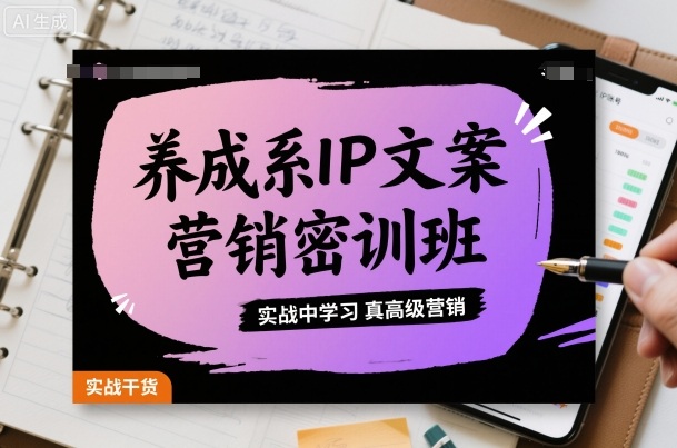 养成系IP文案营销密训班，实战中学习真高级营销-微众资源