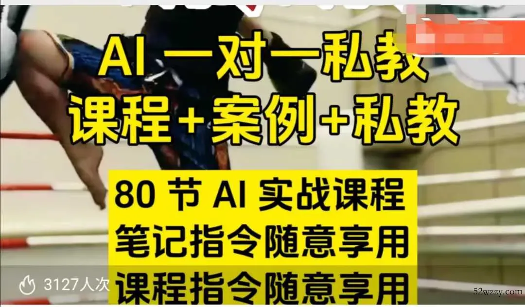 AI指令实战课，课程+案例，80节AI实战课程，笔记指令随意享用，课程指令随意享用(更新26年3月)-微众资源