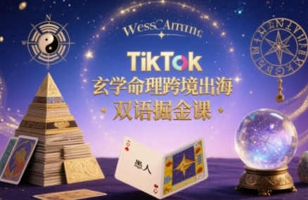 TikTok玄学命理跨境出海双语掘金课，手把手教你用命理知识精准直击海外用户痛点-微众资源