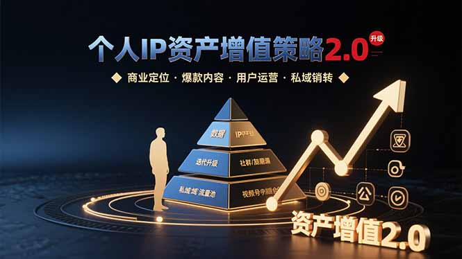 个人IP资产增值策略2.0 拆解商业定位/爆款内容/用户运营/私域销转四大模块-微众资源