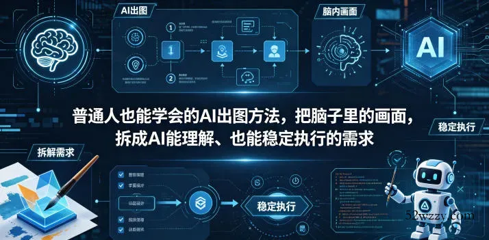普通⼈也能学会的AI出图⽅法，把脑子里的画面，拆成AI能理解、也能稳定执行的需求【文档】-微众资源